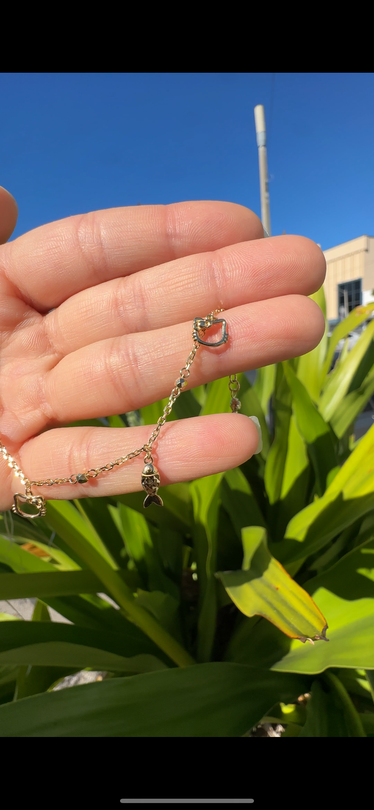 18K Yellow Gold Hello Kitty Charm Bracelet