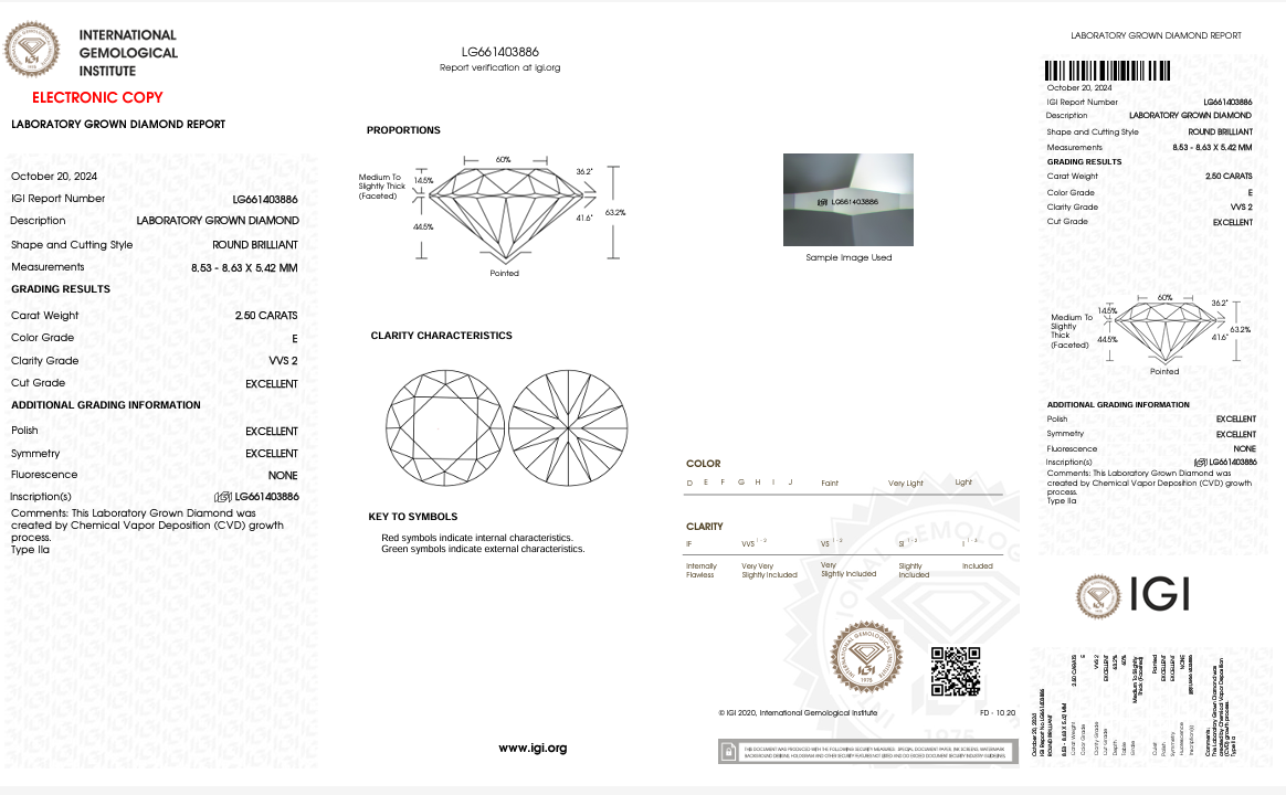 2.50CTS E VVS2 Lab-Grown Diamond Engagement Ring